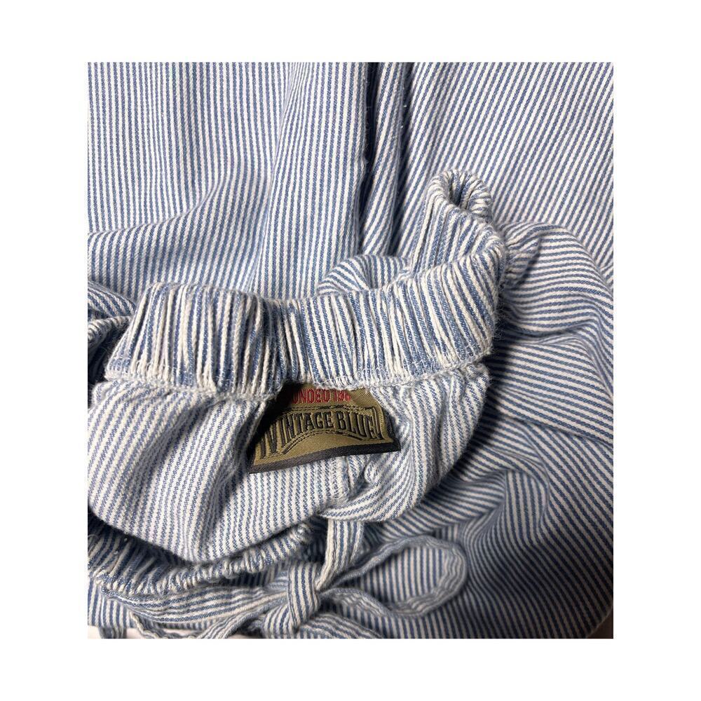 Vintageblue Capri Pants White Blue Stripe S 100% cotton - Picture 3 of 7